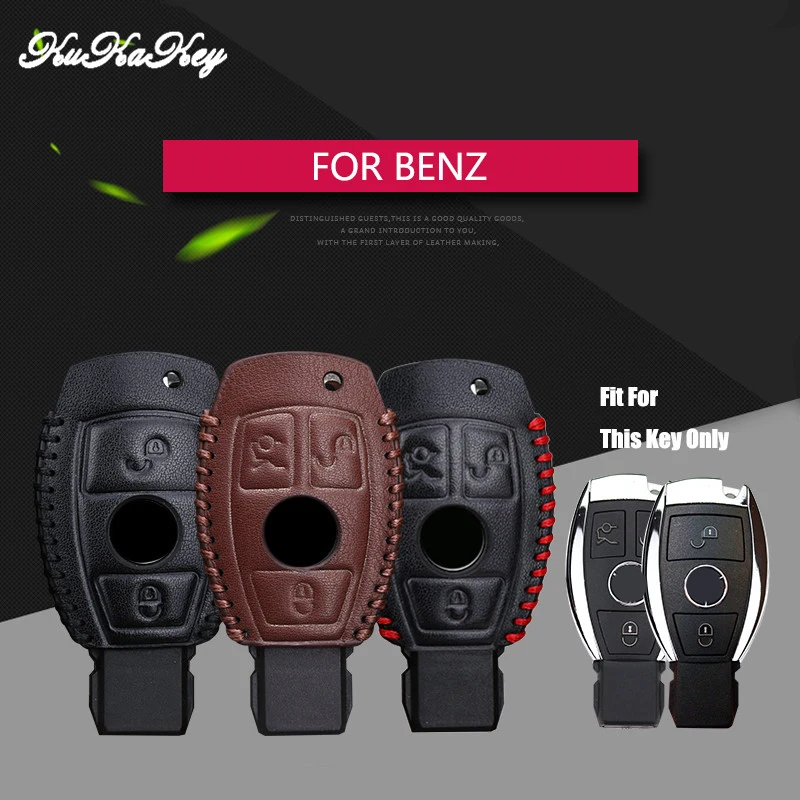 

For Mercedes Leather 2&3 Button Car Smart Key Sticker Case Cover For Mercedes Benz Accessories W203 W210 W211 W124 W202 W204 AMG