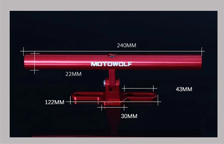 Мотоцикл Алюминий сплава Расширение перекладина Кронштейн Регулируемый Многофункциональный расширение стержня мотоцикл расширения держатель телефона