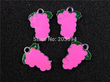 

AE485 Mix Color 20Pcs Alloy Metal Enamel Grape Charms Pendants 26x20mm
