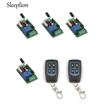Sleeplion AC 220V 1Channel Relay RF Wireless Waterproo Remote Control Switch 2 4-key Transceiver +4 Receiver