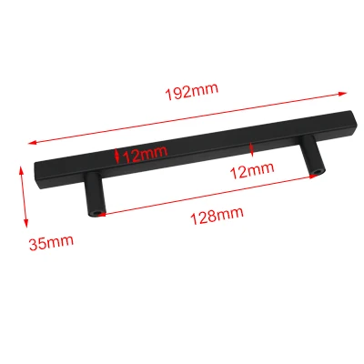 Probrico черный Шкаф Тянет современный квадратный барный ящик ручки и ручки 12 мм кухня ванная комната шкаф сундук; мебель фурнитура