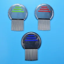 Расческа для собаки Серебряная головка для избавления от вшей расческа из нержавеющей стали тонкие зубья расчески для собак расческа случайный цвет