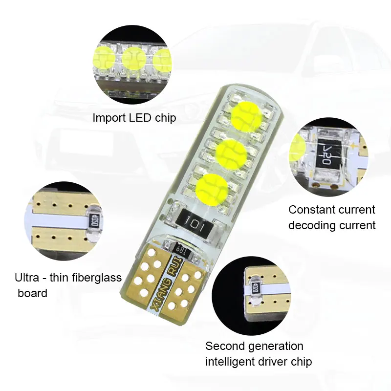 2 шт. T10 W5W светодиодный габаритный светильник лампа габаритного огня Canbus белый 6000k для Opel Astra h j g Corsa Zafira Insignia Vectra b c d