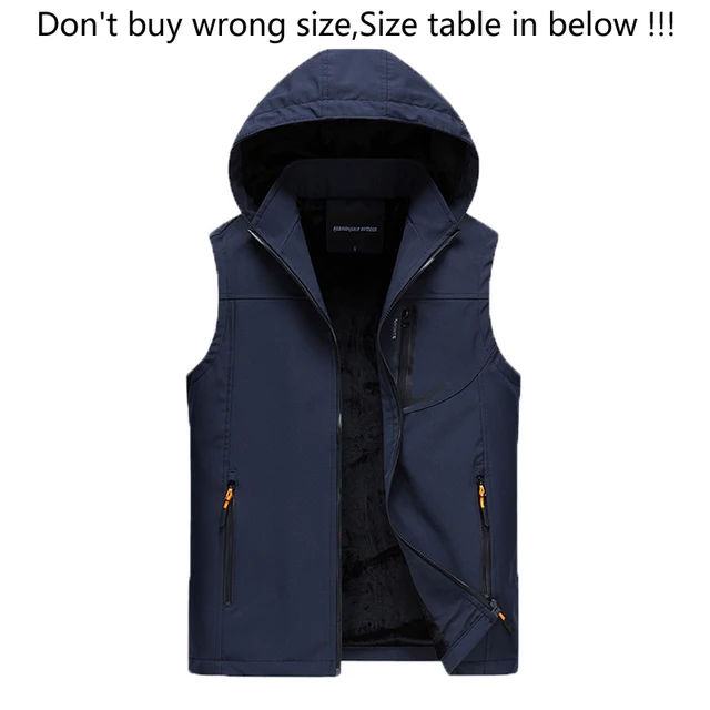 2018 New Arrival Men Autumn Winter No Sleeve Jacket Man Casual Hooded
