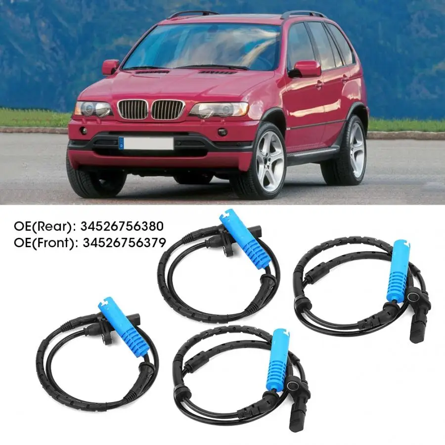 2 пары 34526756380 + 34526756379 передний/задний датчик скорости колеса ABS для BMW E53 X5 2000 2001 2002