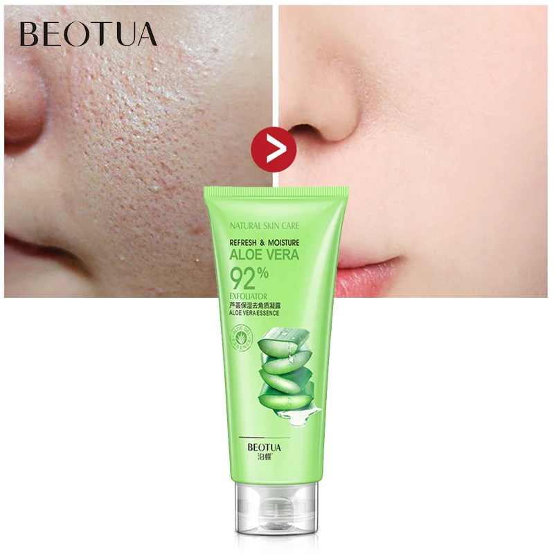 

BEOTUA 100% Aloe Plant Facial Cleanser Hyaluronic acid Facial Exfoliator Gel Whitening Brightening Peeling Cream Face Scrub 120g