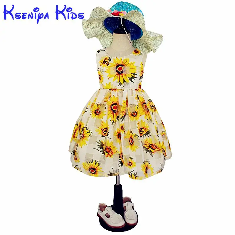 

2017 New European And American Print Dress Baby Girl Party Dress Kids Clothes Girls Christmas Dress Kids Dresses For Girls