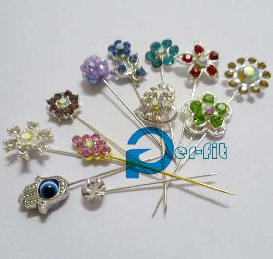 Hijab Pins Stick Pin Crystal Hijab Scarf Pins Muslim Khaleeji Fix Safety Pins 168pcs Lot Mix