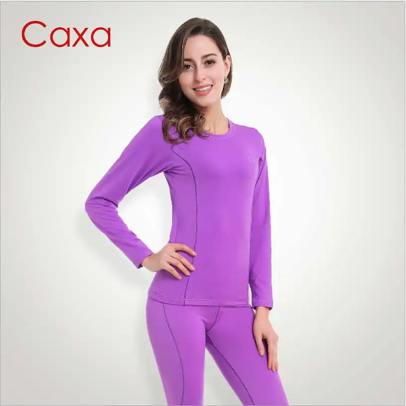 Caxa женский зимний тонкий теплый комплект нижнего белья Электростатическая защита подштанники быстросохнущие колготки для зимы теплое женское платье - Цвет: Purple