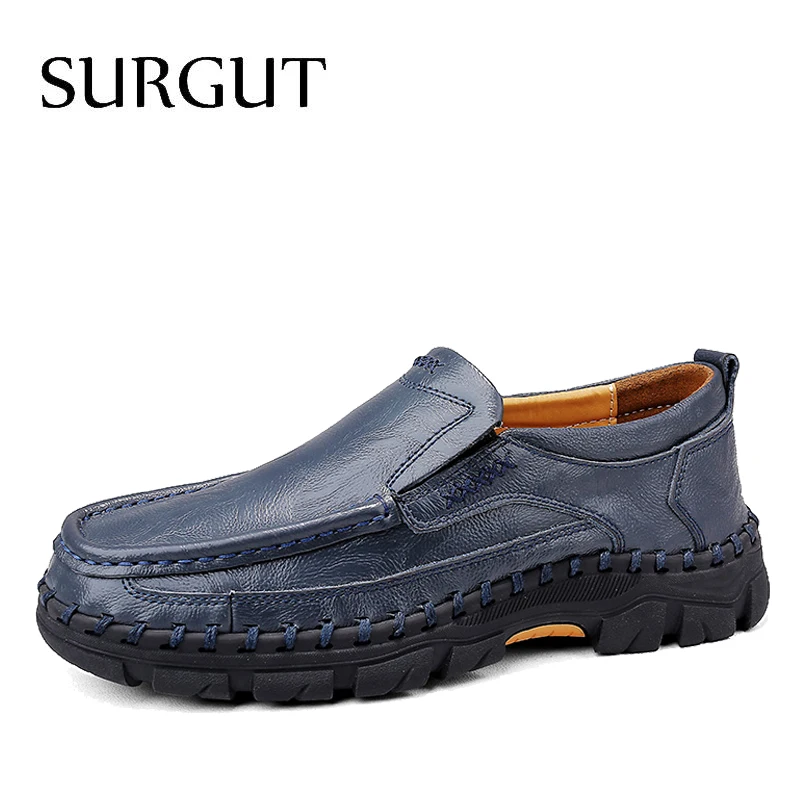 

SURGUT Brand New Comfortable Split Leather Men Shoes Male Formal Business High Quality Men's Flats Loafers Men's Casual Shoes