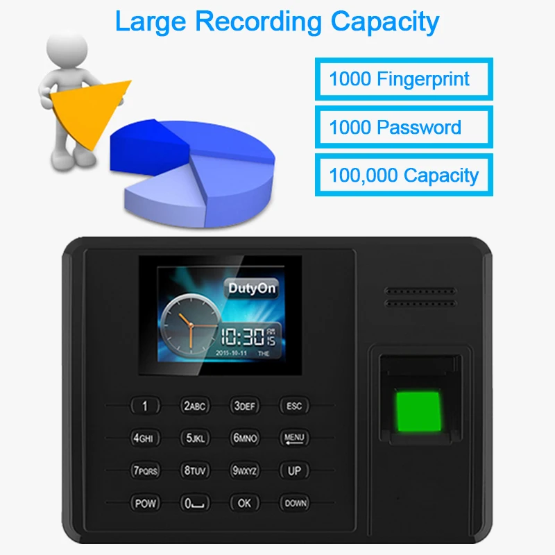 

Time Attendance Fingerprint TCPIP USB Password Office Time Clock Employee Recorder Electric Biometric Fingerprint Attendance