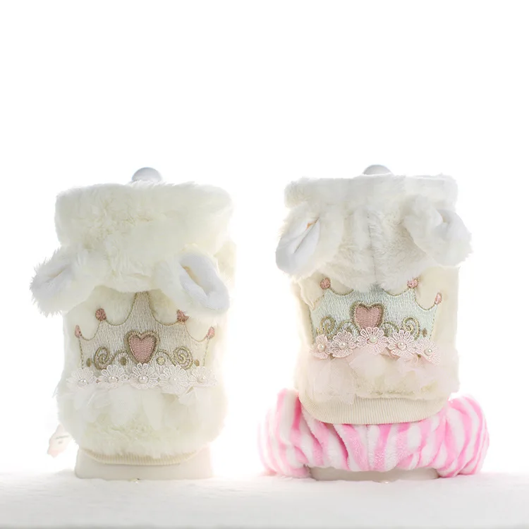 

Lollypop Winter Dog Clothing Four Feet Pet Couple Clothes Chiwawa Yorkie Bomei Rompers Jumpsuits Coats Hoodies 8DN30