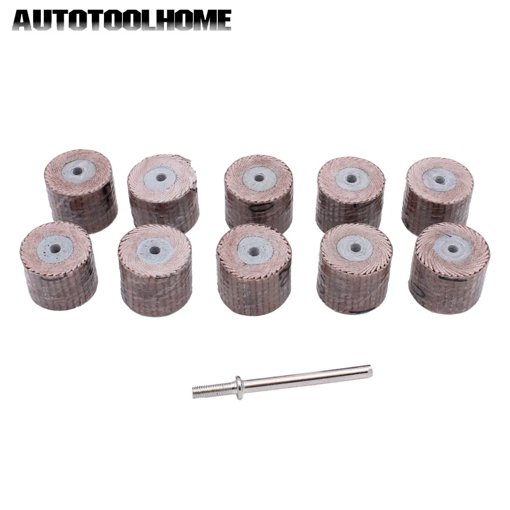 10pcs 600 Grit Flap Wheel Sandpaper Sanding Disc Replacement Mandrel
