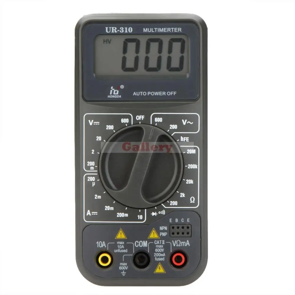 

HD UR-310 Mini Digital Multimeter DMM Ammeter Voltmeter Ohmmeter Continuity Tester w/hFE Test