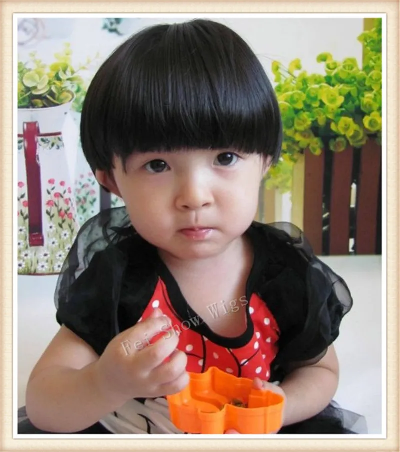 Synthetic 3 8 Years Old Children Wig Girls Cosplay Party Short