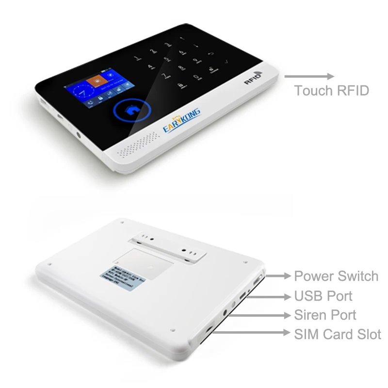 Wifi GSM сигнализация GPRS RFID TFT экран сенсорная клавиатура Английский Русский Испанский Немецкий польский итальянский французский Android приложение IOS