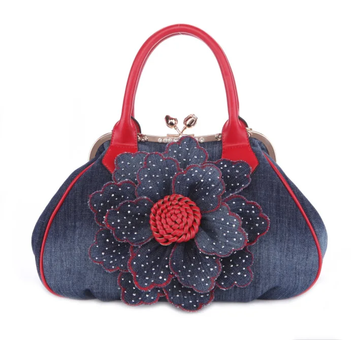 

Vintage Fashion Women Bag Brand Desinger Denim Flower Handbag Women Shoulder Bag Messenger Bags High Quality Totes Bolsas B0205