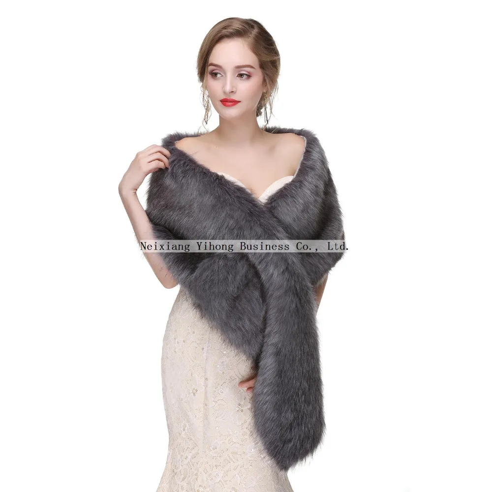 

PJ043 Women Faux Fur Shawl Wraps Stole Cloak Coat Sweater Cape for Evening Party/Bridal/Bridesmaids