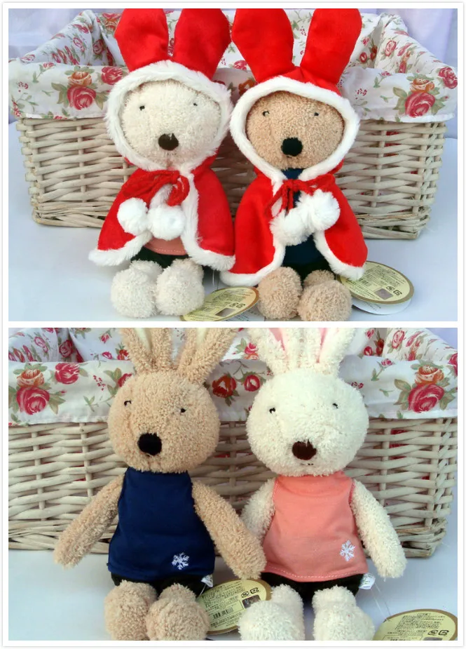 Cute rabbit plush toy le sucre rabbit Christmas red cloak style lover ...