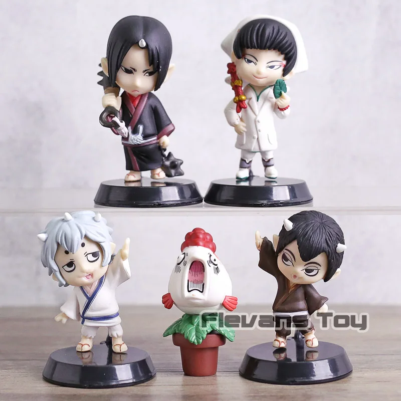 

5pcs/set Hoozuki No Reitetsu Hakutaku Hoozuki Nasubi Mini PVC Figures Q Version Dolls Car Decoration Toys