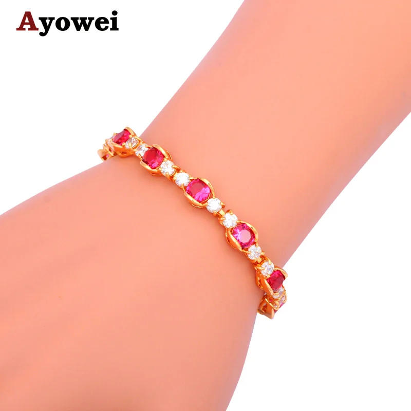 Стиль изящные хрустальные браслеты с подвесками для женщин золотой цвет розовый кристалл отличная мода ювелирные изделия TBS991A