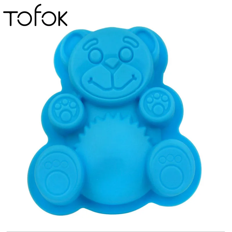 

Tofok Silicone Bear Shape Fondant Pan Mold DIY Cookie Tray Jelly Cutter 3D Chocolate Cutting Die Kitchen Baking Cake Decor Tool