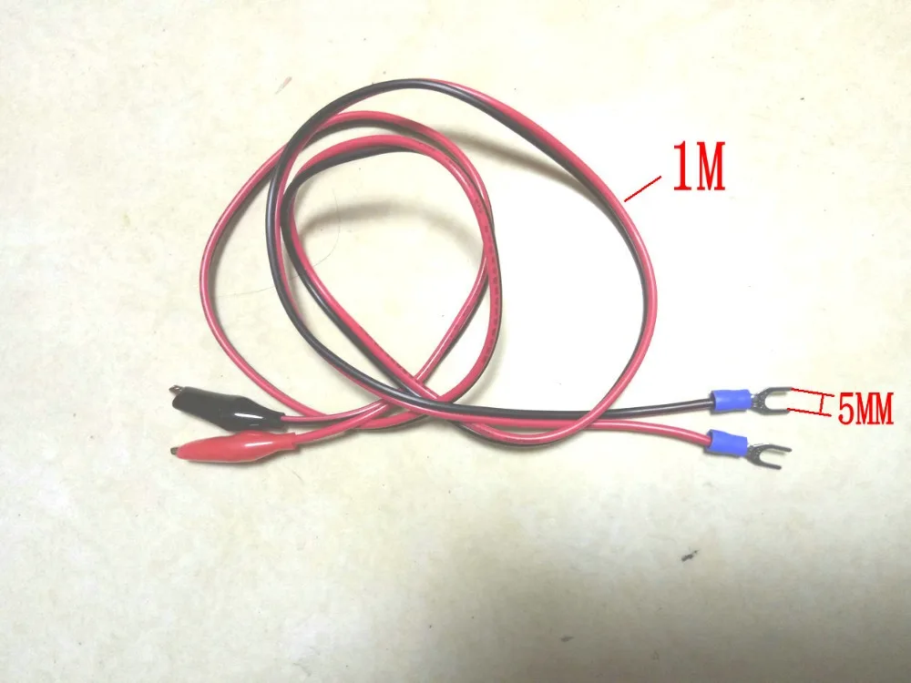 

1 set Alligators Clip TO Spade Plug for Test CABLE (Red+Black) 1M