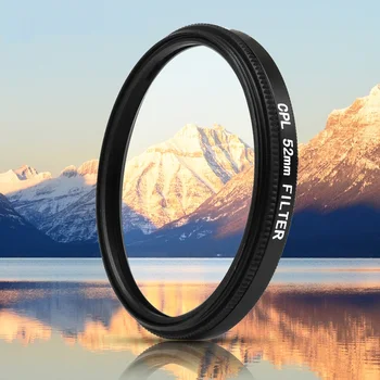 

52mm Black Metal Glass Circular Polarizing CPL Lens Filter Set with Filter Adapter for GoPro Hero 7 6 5 Go Pro Action Cam
