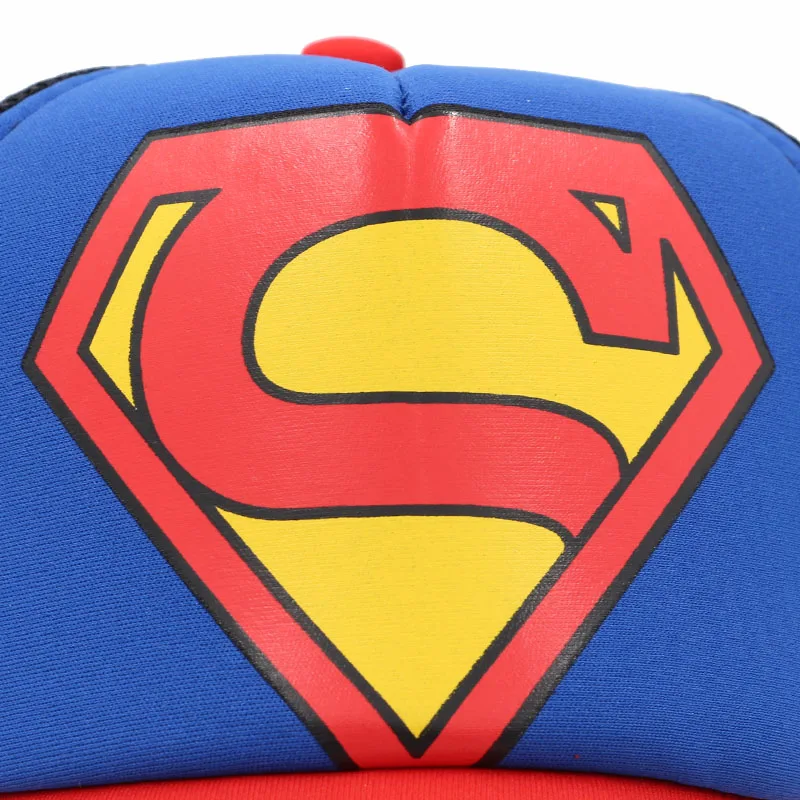 Сетчатая Кепка Супермена, детская бейсбольная кепка, модная детская бейсболка, Кепка в стиле хип-хоп для мальчиков и девочек, летняя кепка в сеточку, Кепка