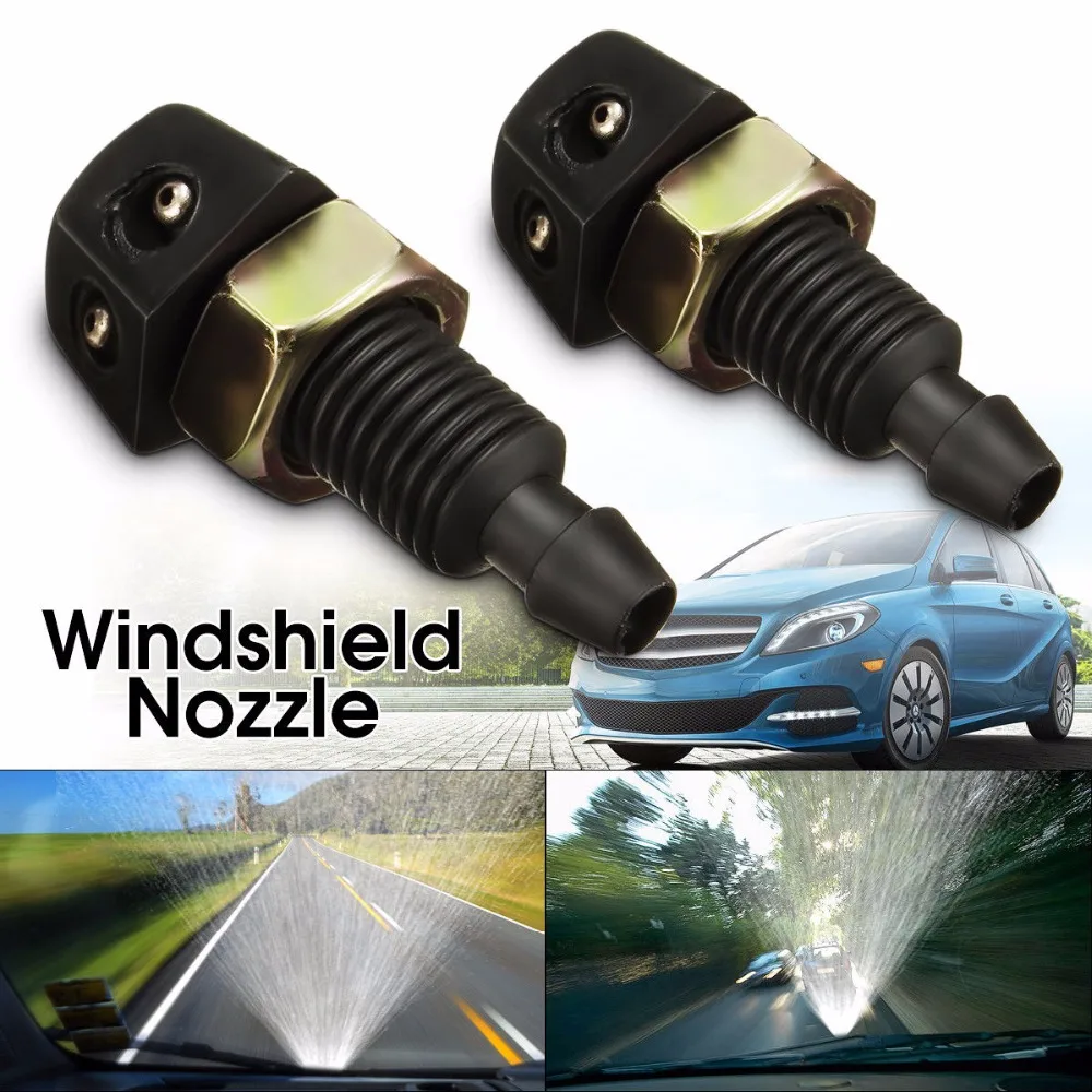 CarBole 2Pcs Universal Car Front Windshield Wiper Washer Sprayer Jet