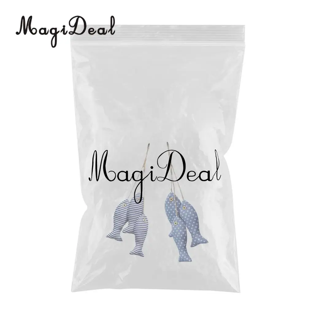 6x Mediterranean Style Hanging Cotton Fish for Seaside Lodge Home Party Restaurant Decoration