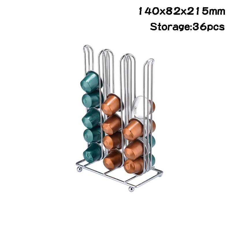 Нержавеющая сталь металлическая капсула Nespresso стойка для кофейных капсул аксессуары стойка-башня дисплей стойки капсула для хранения Органайзер инструмент - Цвет: 140x82x215mm