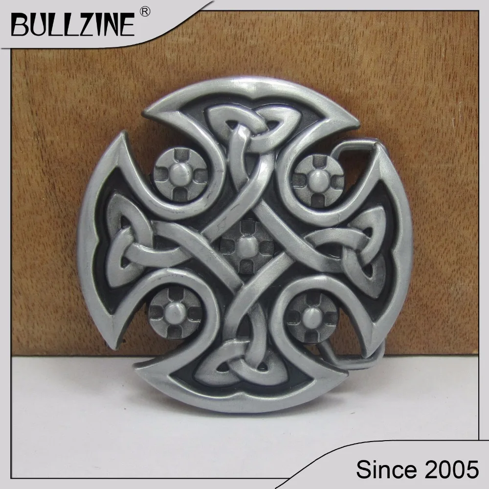 

The Bullzine wholesale Cross belt buckle with pewter finish FP-02917 suitable for 4cm width belt