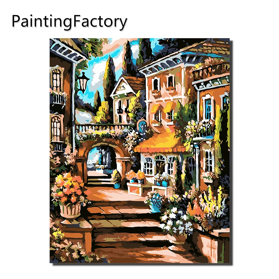 PaintingFactory Frameless Picture City Painting By Numbers Modern