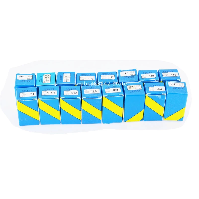 

16 pieces of ER11-1-8MM 1/41/8 elastic chuck cylinder clip engraving machine spindle CNC machine tool precision 0.15mm