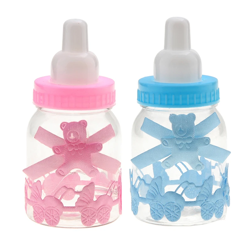 

12Pcs Baby Shower Gift Box Bottle Blue Boy Pink Girl Baptism Christening Brithday Party Favors Gift Favors Candy Box Bottle