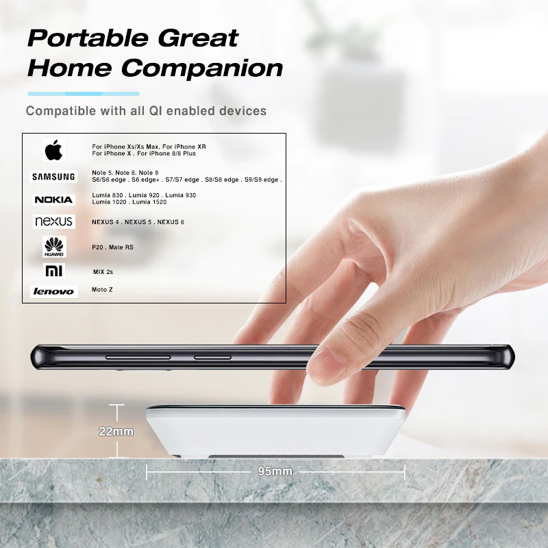 2019 New Style ibration sence led light ,night light ,desk lam with wireless charger function for iphone X,XS,XR,XS max.