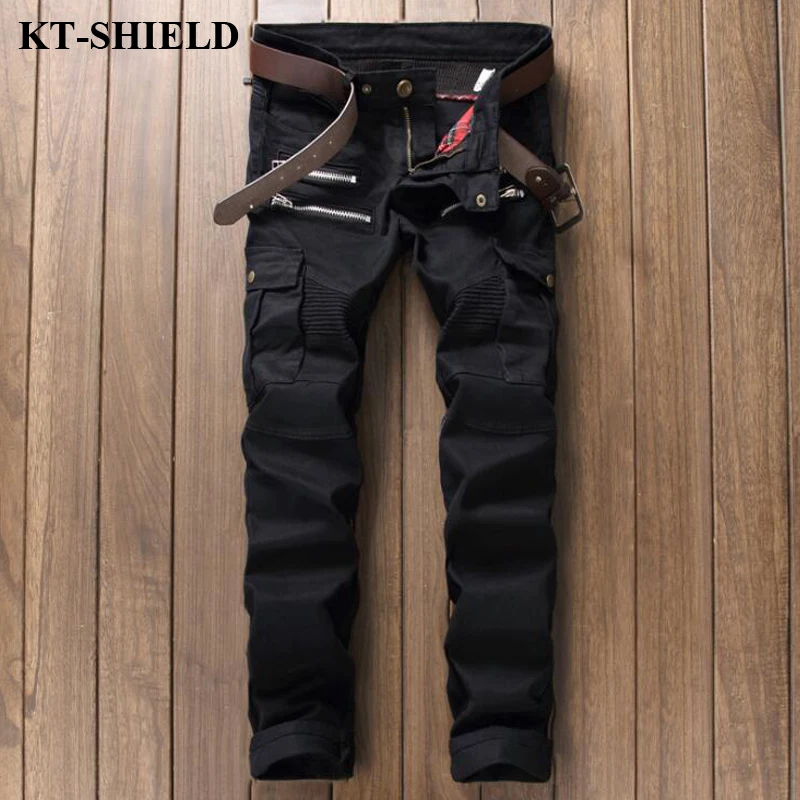 2017 New Fashion Black Men Jeans Cotton Slim fit Denim Trousers Mens Brand Designer Jeans Zipper