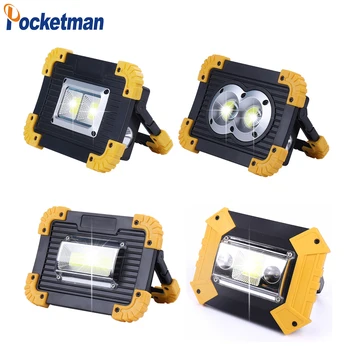 

100W Led Portable Spotlight 30000lm Super Bright Led Work Light Rechargeable for Outdoor Camping Lampe Led Flashlight by 18650