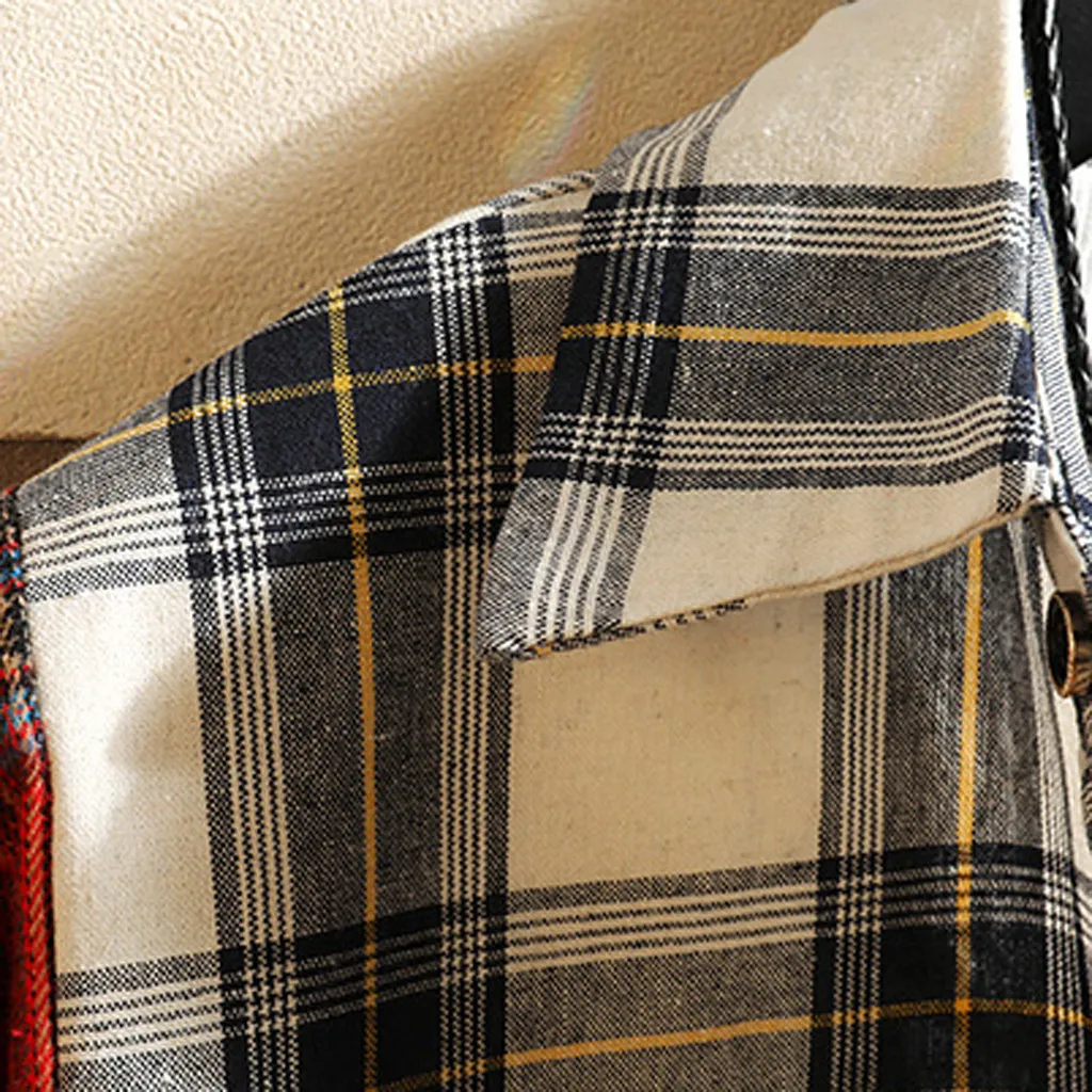 Womail рубашка мужская деловая с длинным рукавом Осенняя клетчатая с принтом Мужская рубашка приталенная Повседневная светская блузка модная 5XL J720
