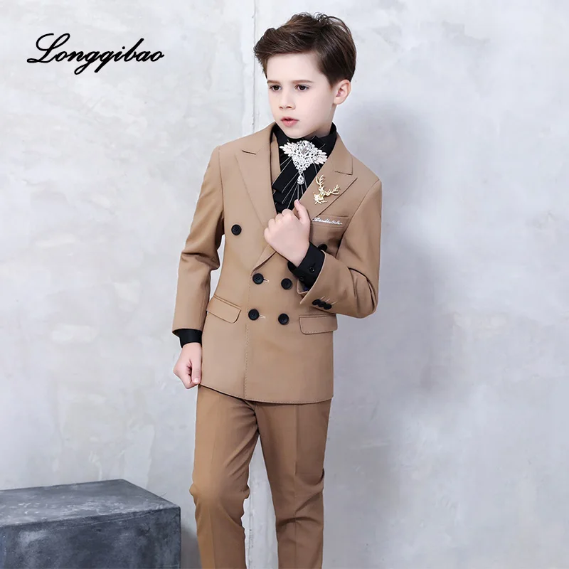

Longqibao high quality 2019 new boy fashion handsome self-cultivation suit children's fashion suit host children's clothes