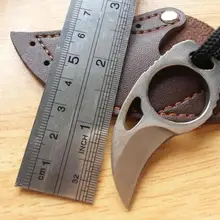 Мини MC Карманный Karambit с кожаной оболочкой резак портативный коготь нож инструмент открытый лагерь гаджет выживания коробка посылка открывалка