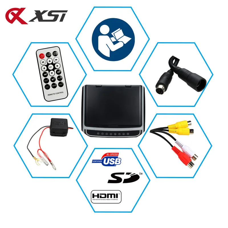 XST 17,3 дюймов Автомобильный потолочный монитор на крышу откидной TFT lcd MP5 видео плеер с HD 1080P видео USB FM HDMI SD сенсорная кнопка