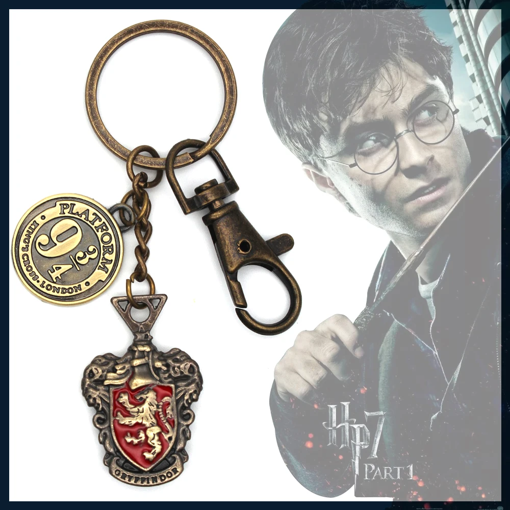 

OHCOMICS Harri Potter Gryffindor/Hogwarts Slytherin Hufflepuff Magic Wand Keychain Keyring Pendant Jewelry Key Rings Key Chains