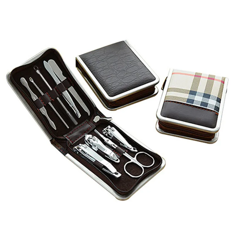 

9Pcs/Set Good quality Professional Stainless Steel Nail Clippers Scissors Suit Set Kits Manicure Set
