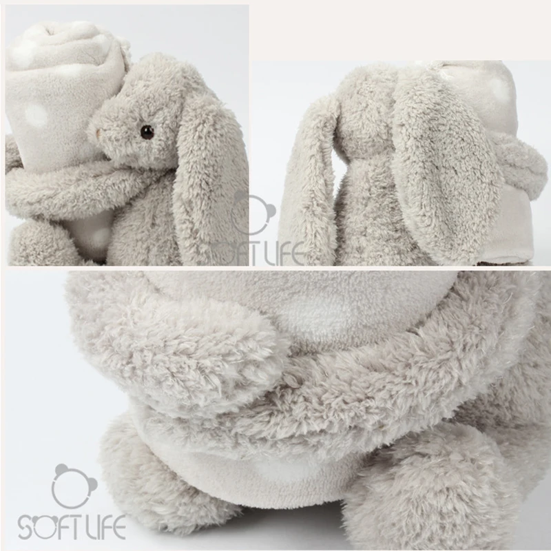 Baby Towels Cartoon Rabbit Plush Toy Doll Saliva Towel Comforter Appease Stuffed Bunny Rattles Toy for newborn gift High Quality (10)
