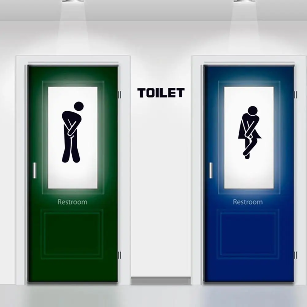 Adeeing Waterproof Toilet Sign Wall Sticker Art Mural for Toilet Bathroom Door Decoration Adeeing Waterproof Toilet Sign Wall Sticker Art Mural for Toilet Bathroom Door Decoration