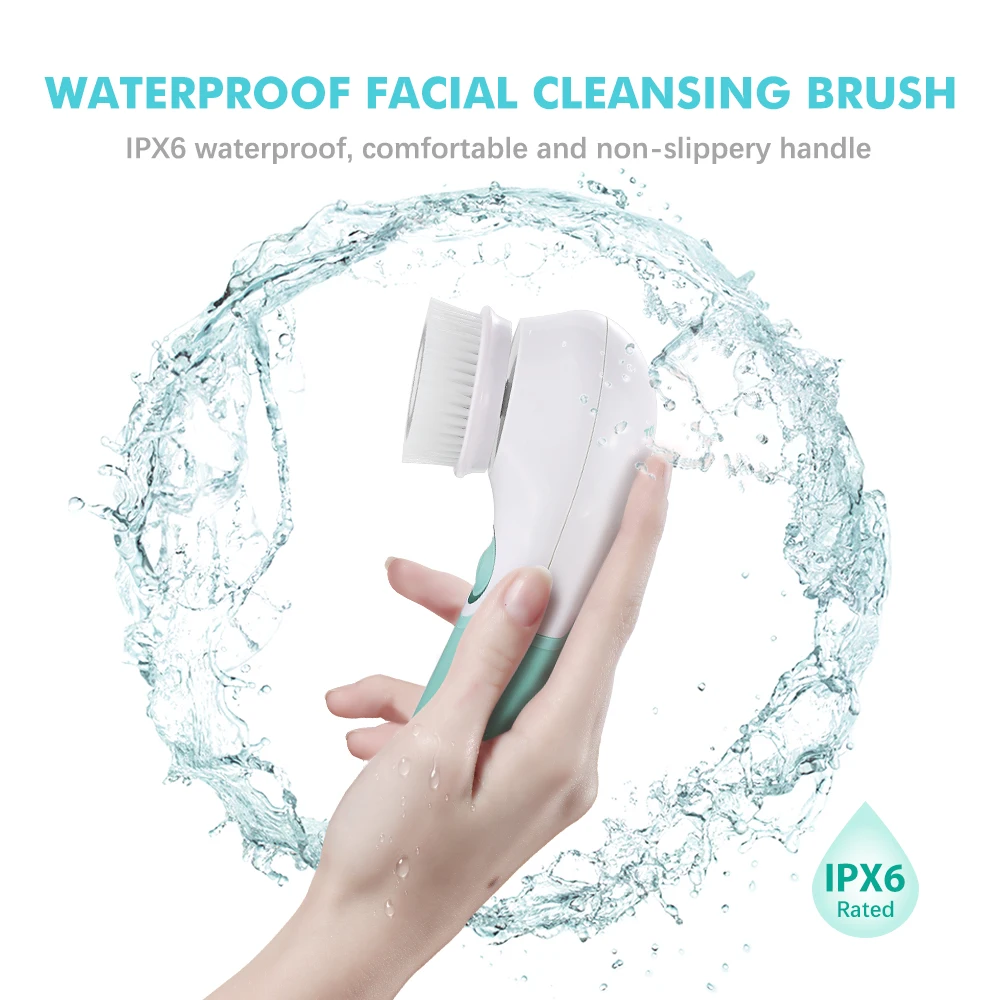 Cabeça de Escova de Rotação Dispositivo de Limpeza de Cara de Duas Conjunto com 3 Touchbeauty Impermeável Escova Facial Limpeza Profunda Diferente Velocidades Tb-14838 12 com 3 cabeça de escova de rotação