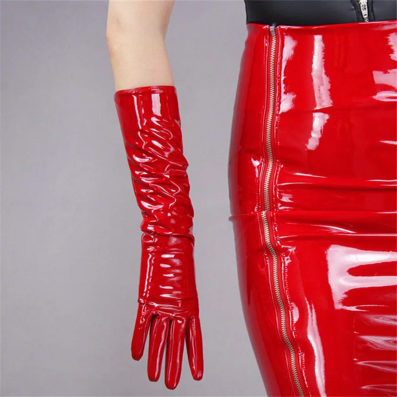 Buy Fashion Women PU leather Gloves Patent Leather