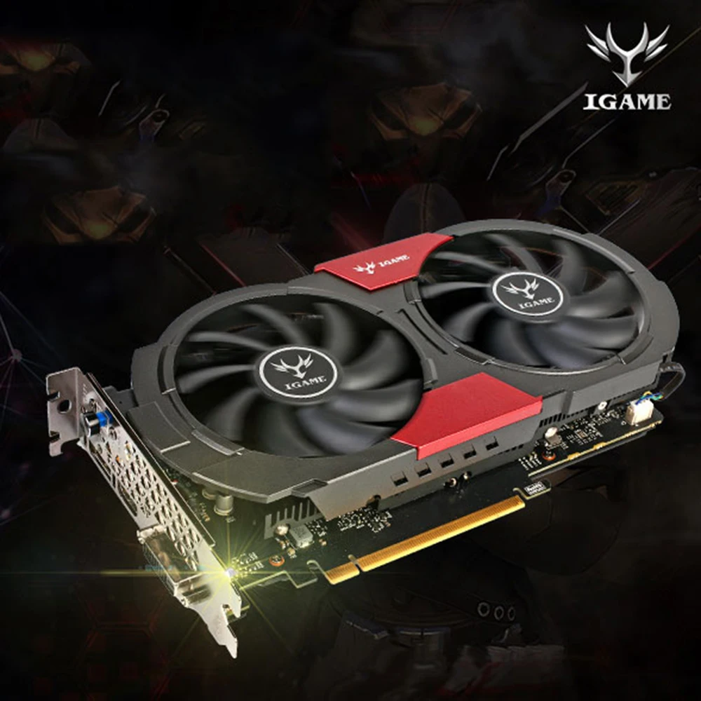 Красочные видеокарты GeForce GTX iGame 1050Ti GPU 4 Гб 128 бит 14 нм 7000 МГц игровая видеокарта GDDR5 PCI-E X16 3,0 DVI+ HDMI+ DP 3 порта